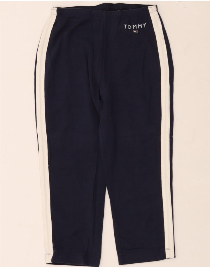 TOMMY HILFIGER Boys Stretch Tracksuit Trousers 5-6 Years Small Navy Blue Vintage Tommy Hilfiger and Second-Hand Tommy Hilfiger from Messina Hembry 