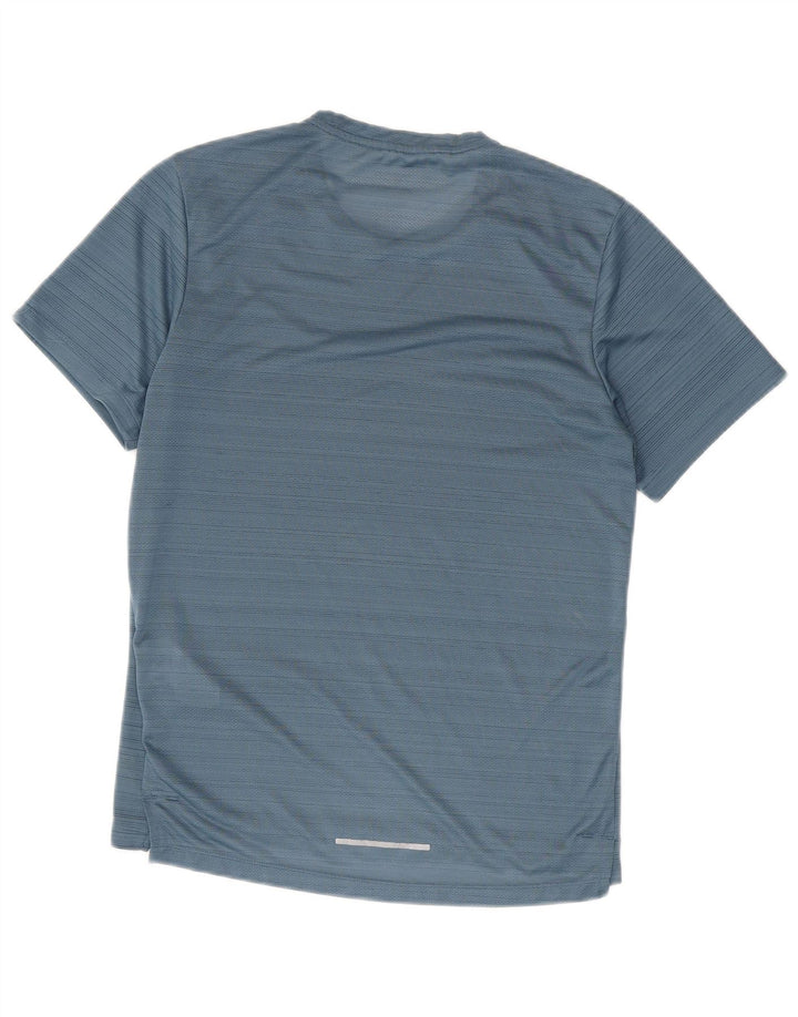 Nike Mens Dri Fit T-Shirt Top Small Blue Striped Polyester
