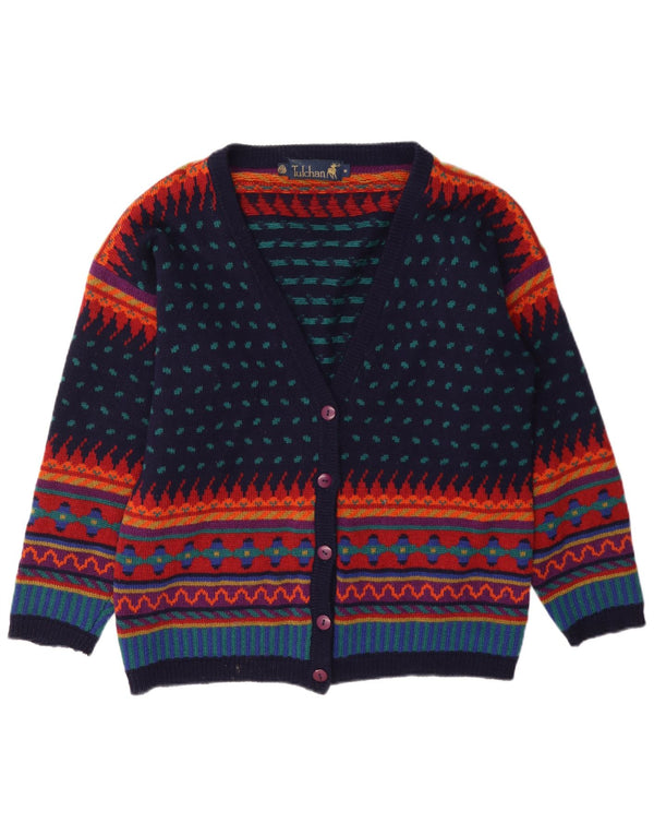 Tulchan Womens Cardigan Sweater UK 14 Medium Multicoloured Geometric Wool