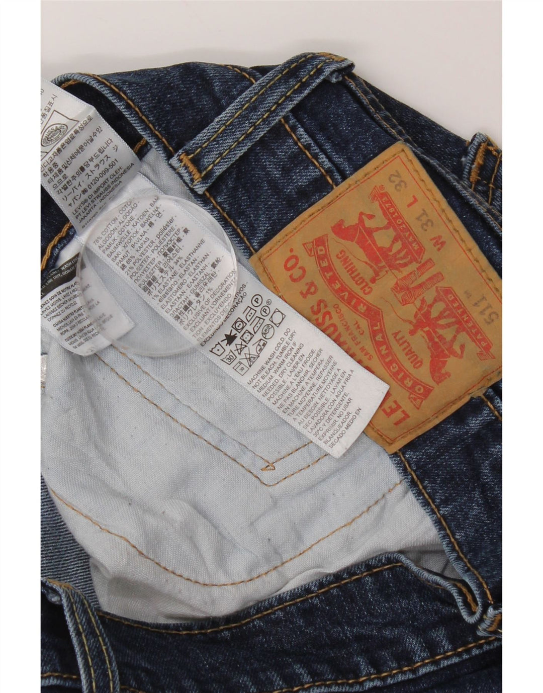 Levi's Mens 511 Slim Jeans W31 L32 Blue Cotton