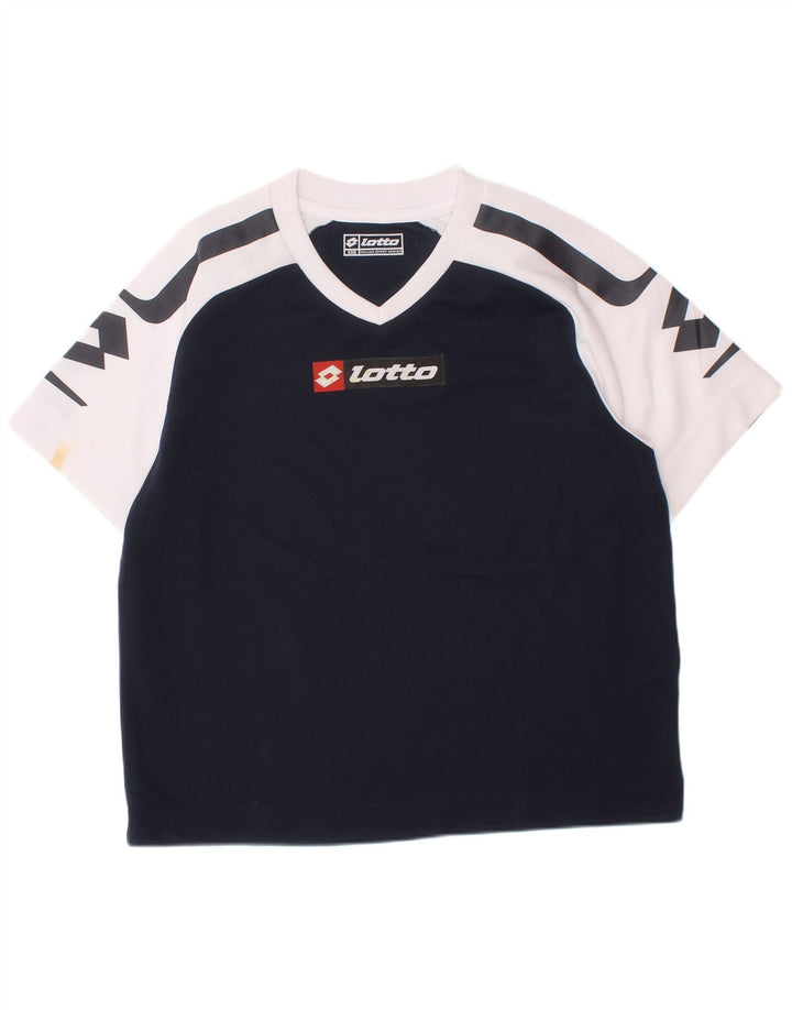 LOTTO Boys Graphic T-Shirt Top 5-6 Years 2XS Navy Blue Colourblock
