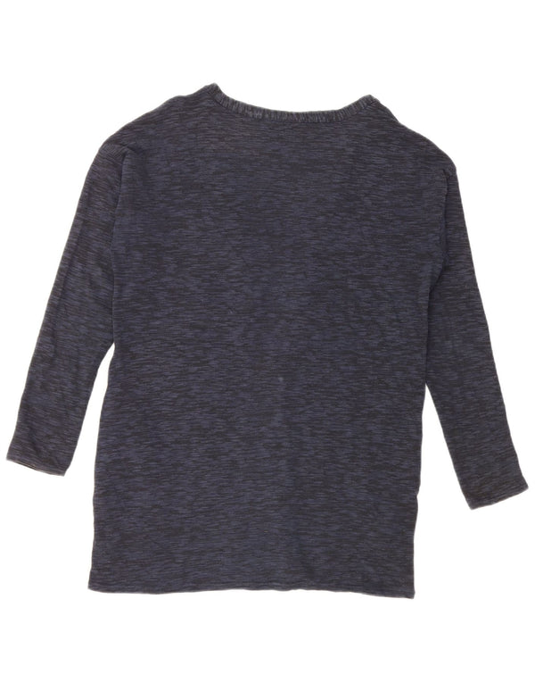 Topshop Womens Longline Cardigan Sweater UK 10 Small Navy Blue Cotton