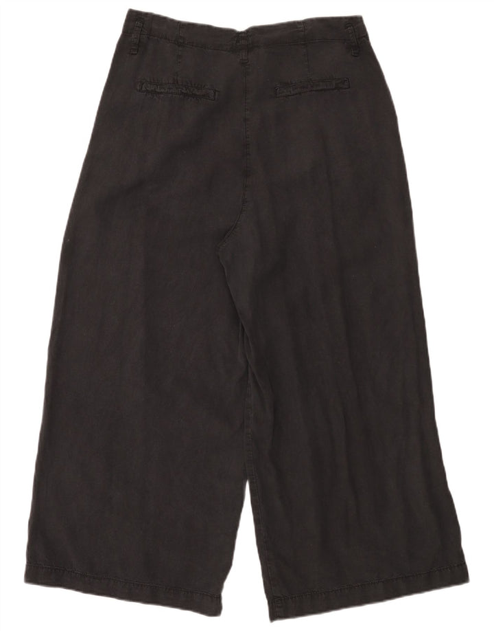 Dack's Womens Wide Leg Capri Trousers IT 44 Medium W30 L23 Black Tencel