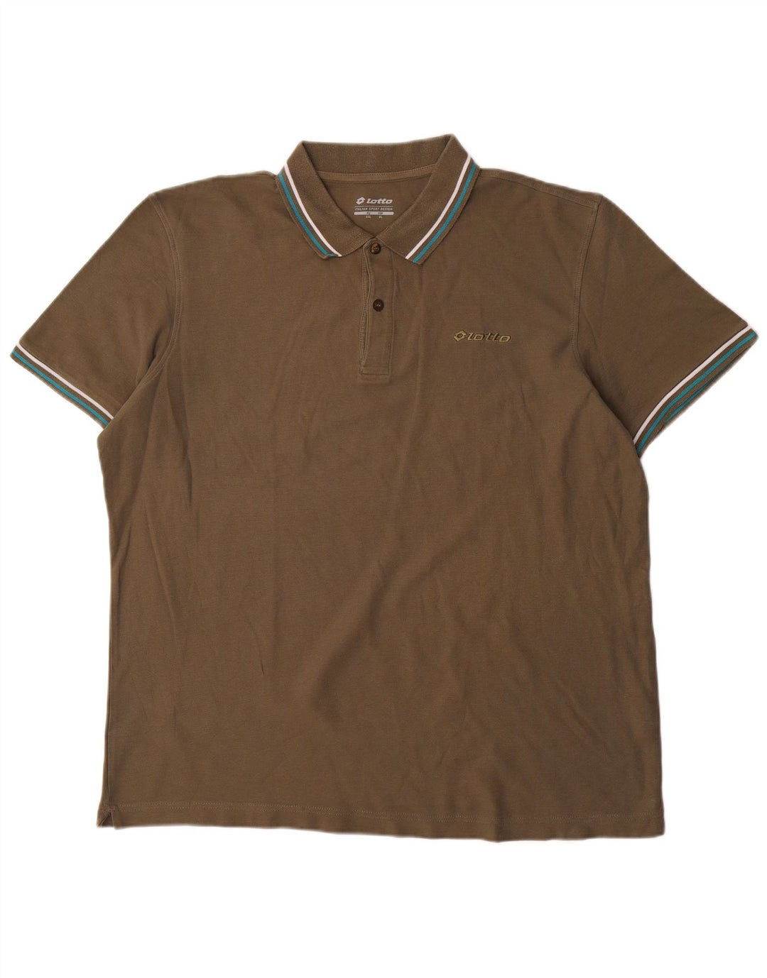 Lotto Mens Polo Shirt XL Khaki Cotton