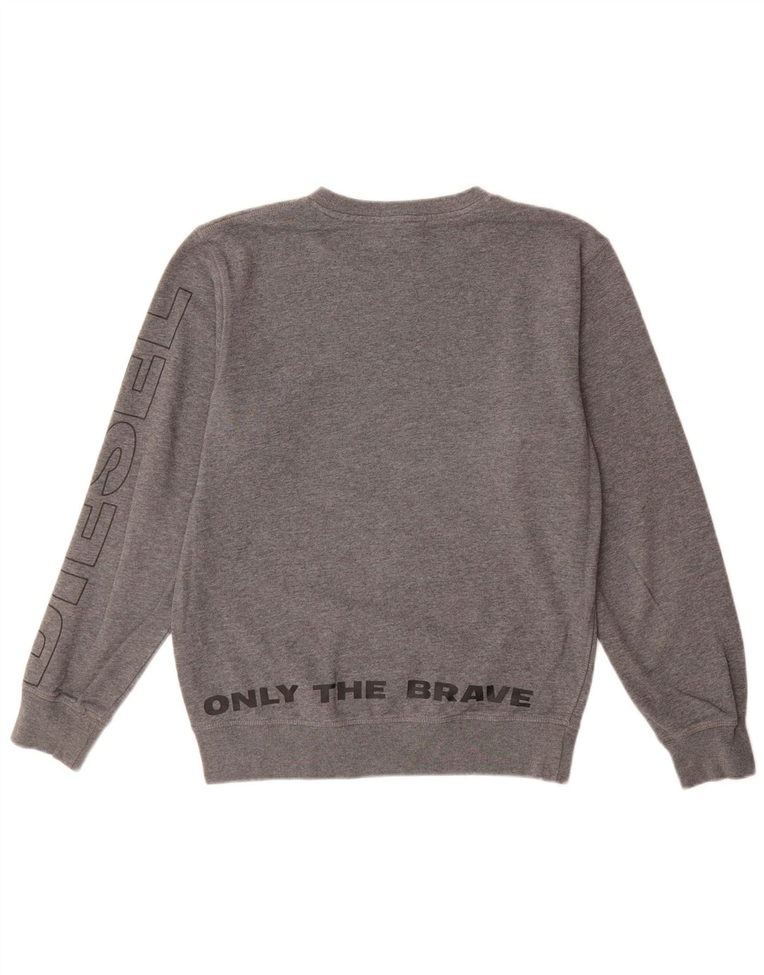 Diesel Mens Graphic Sweatshirt Jumper Small Grey Cotton