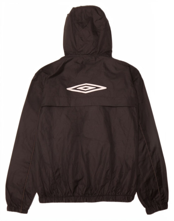 Umbro Boys Hooded Rain Jacket 11-12 Years Large Black Polyester