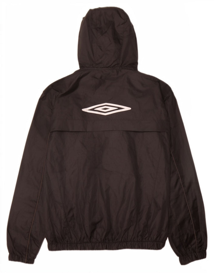 Umbro Boys Hooded Rain Jacket 11-12 Years Large Black Polyester