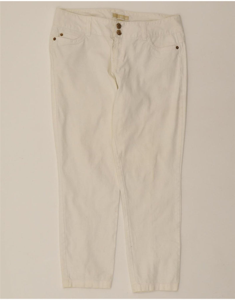 MICHAEL KORS Womens Straight Cropped Trousers US 8 Medium W32 L26 White Vintage Michael Kors and Second-Hand Michael Kors from Messina Hembry 