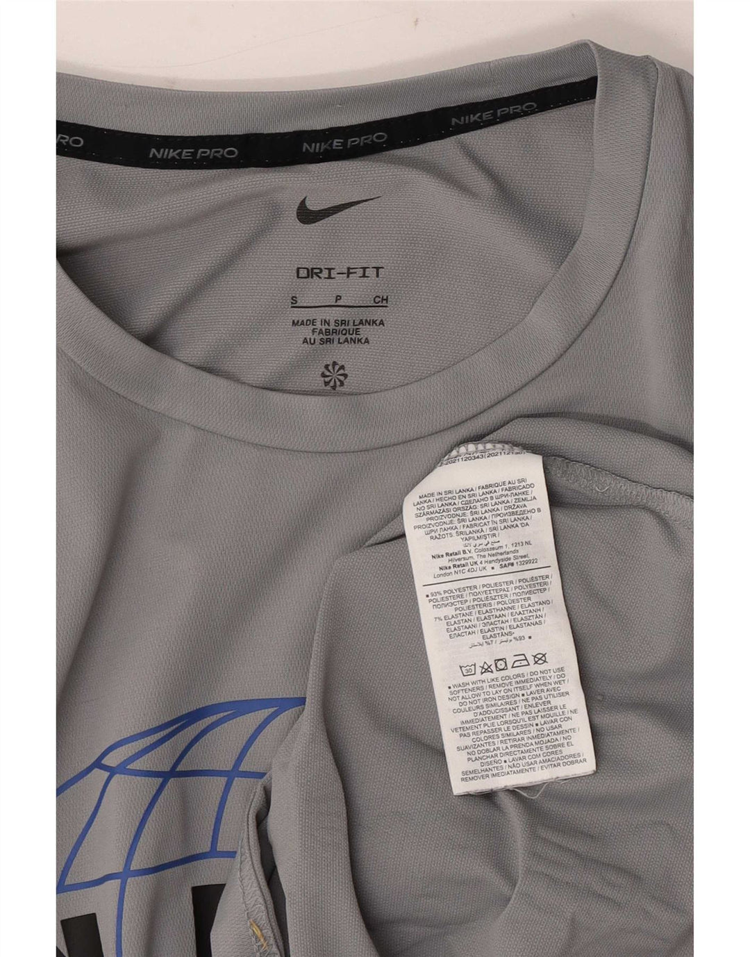 Nike Mens Dri Fit Graphic T-Shirt Top Small Grey Polyester