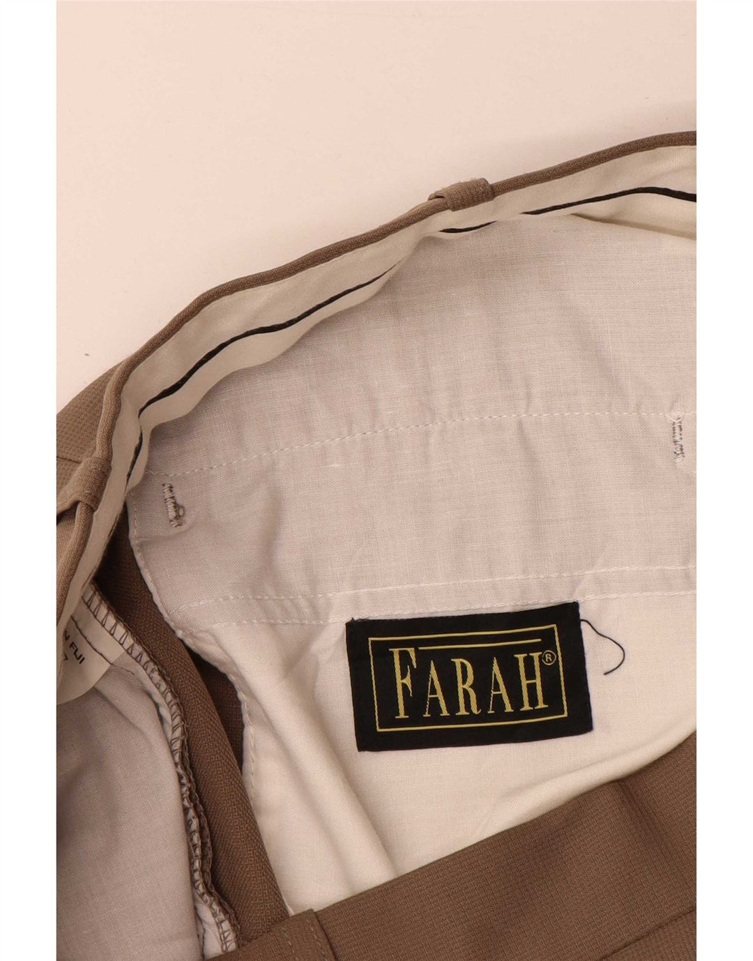 Farah Mens Pegged Chino Trousers W38 L31 Beige Polyester