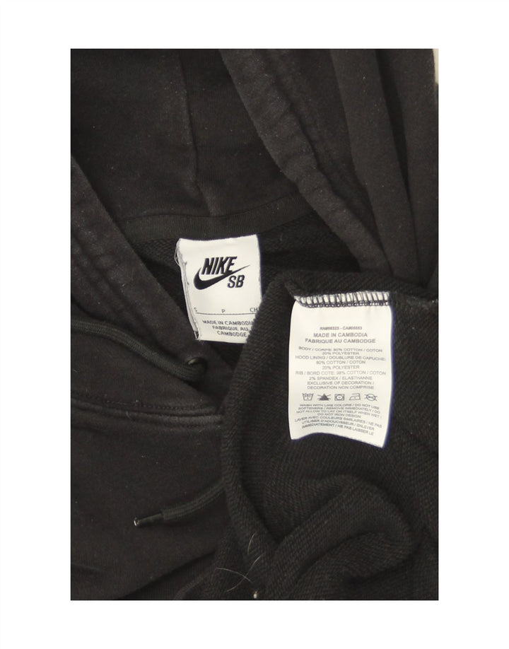 Nike Mens Graphic Hoodie Jumper Small Black Cotton