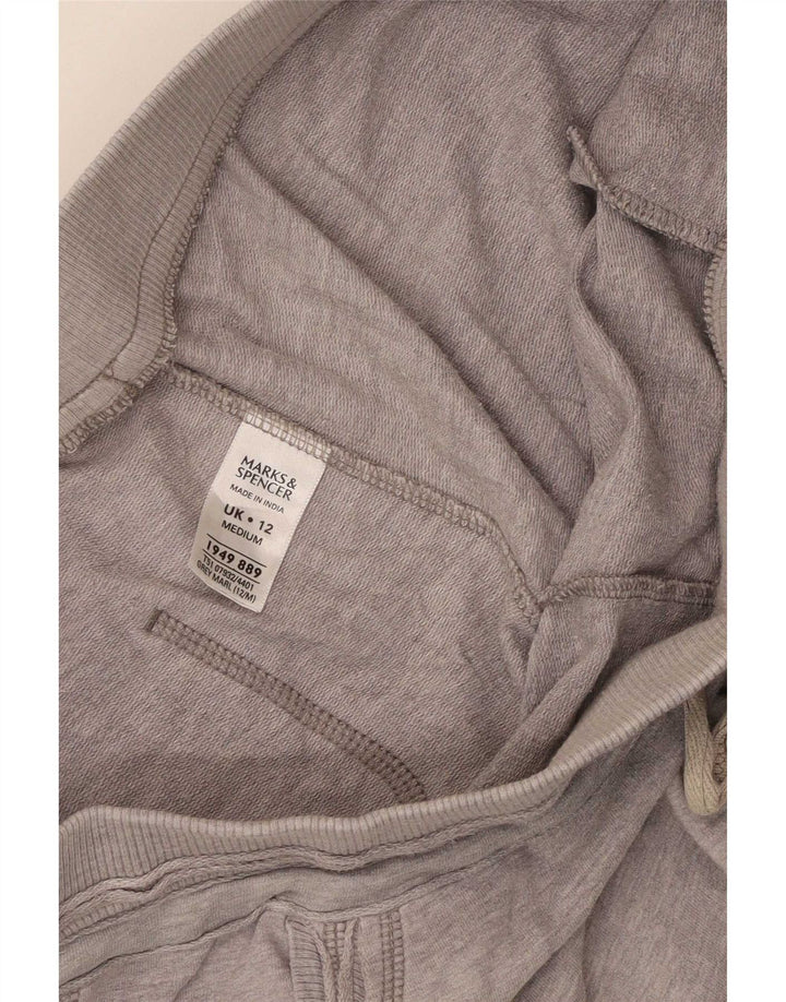 Marks & Spencer Womens Tracksuit Trousers UK 12 Medium Grey Cotton