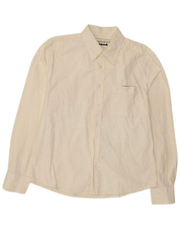 Gas Mens Shirt XL Off White Striped Cotton