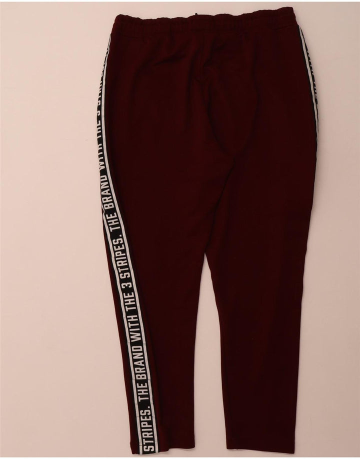 ADIDAS Mens Graphic Tracksuit Trousers XL  Burgundy Colourblock Polyester