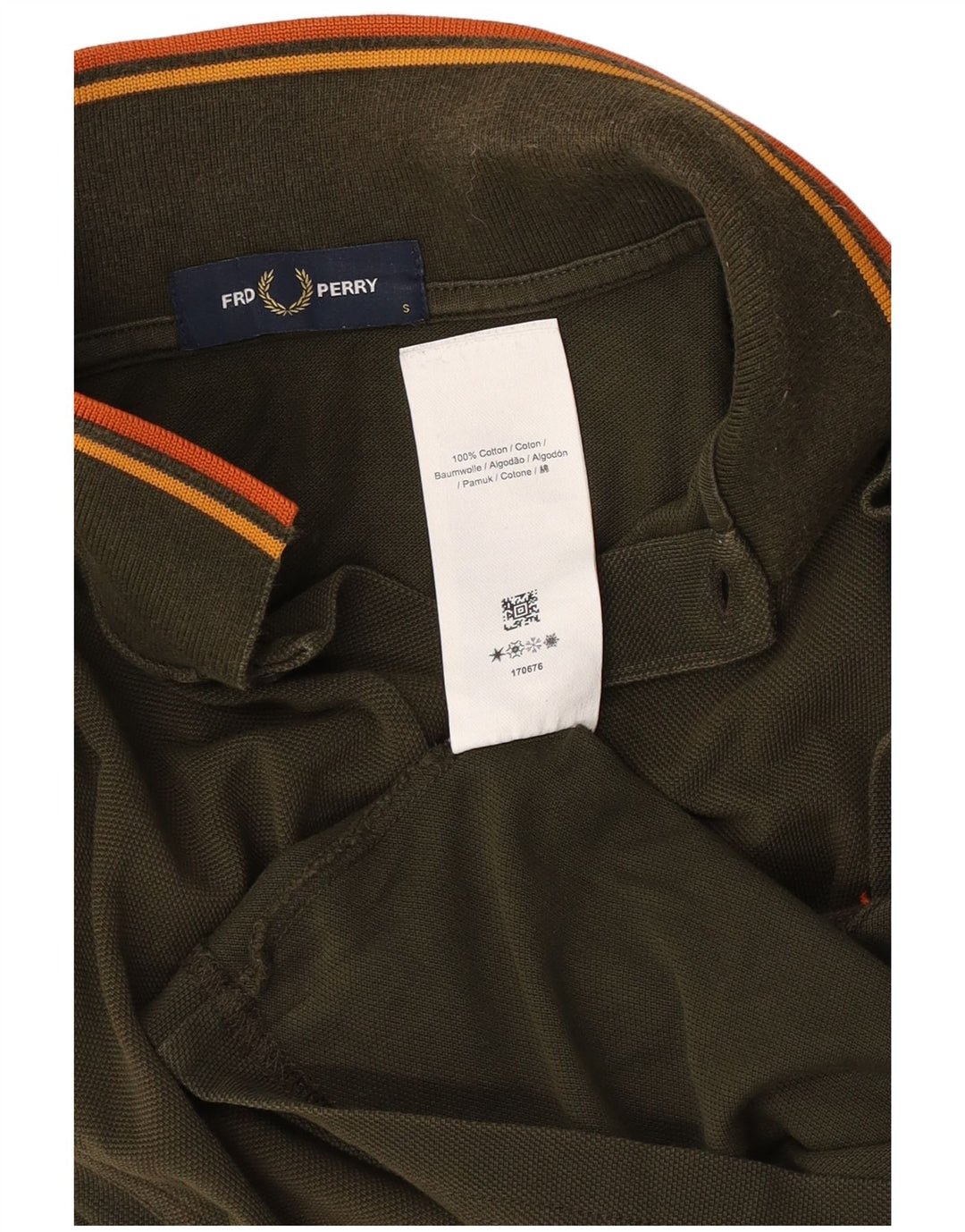 Fred Perry Mens Polo Shirt Small Khaki Cotton