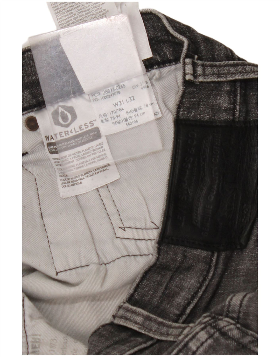 LEVI'S Mens Slim Jeans W31 L32 Grey Cotton