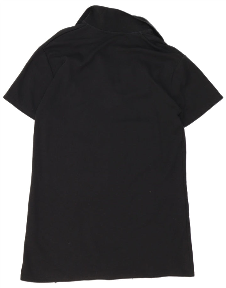 Zara Womens Polo Dress UK 16 Large Black Cotton