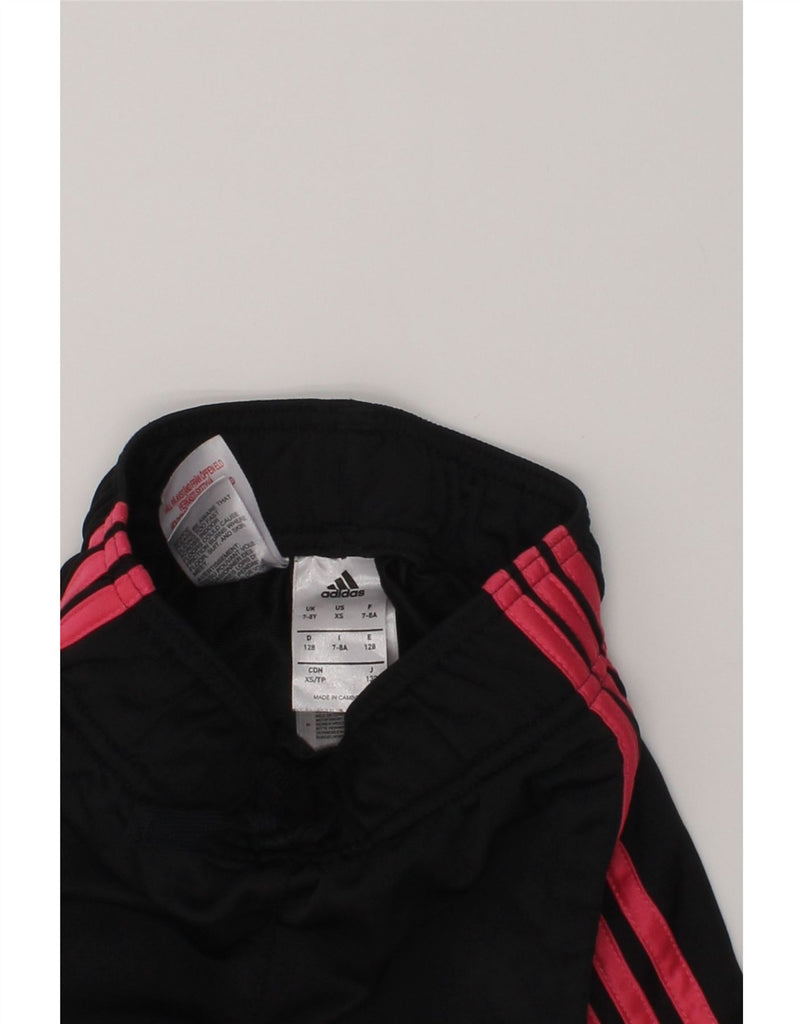 ADIDAS Girls Tracksuit Trousers Joggers 7-8 Years Black Polyester | Vintage Adidas | Thrift | Second-Hand Adidas | Used Clothing | Messina Hembry 