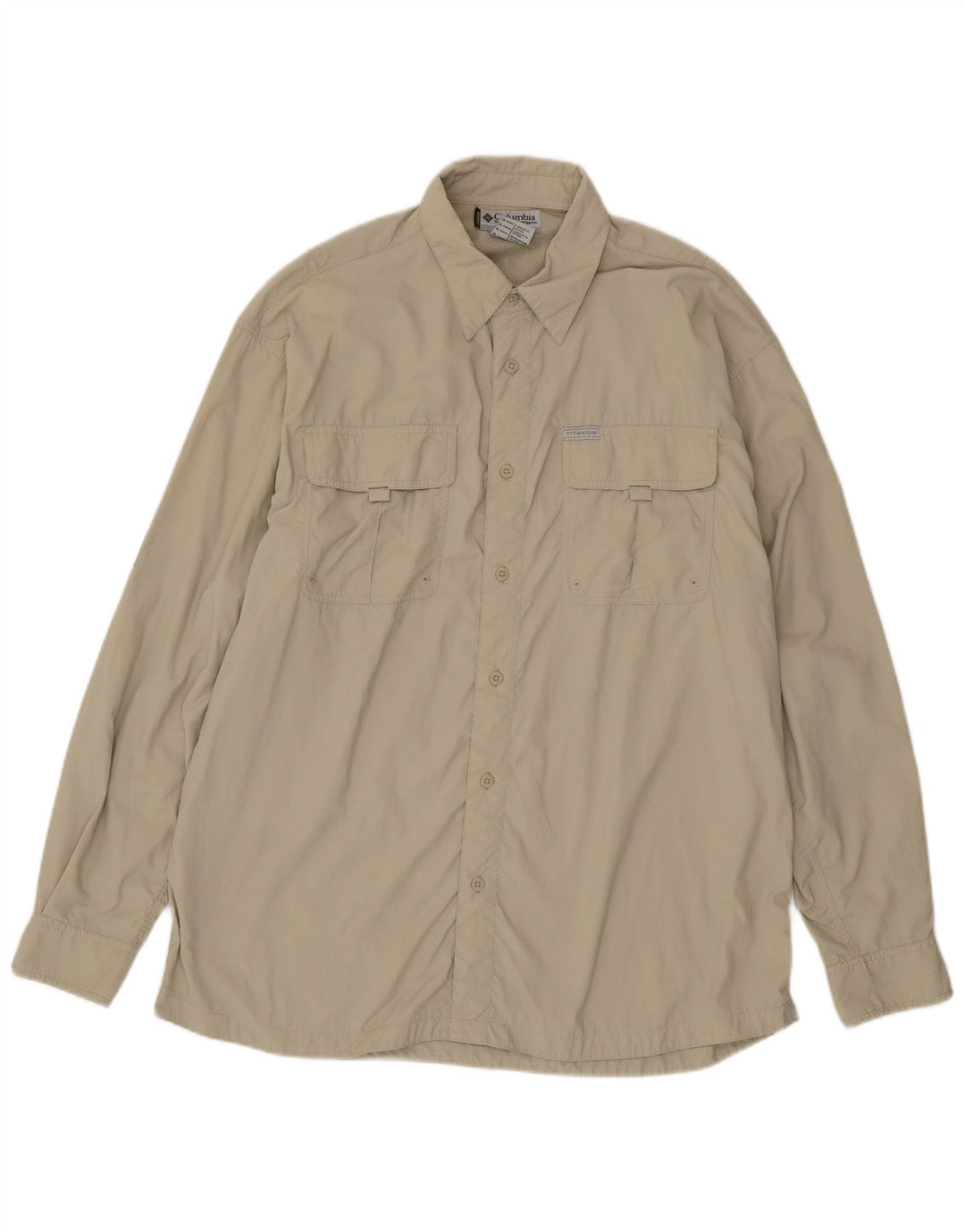 Columbia Mens Shirt XL Beige Nylon