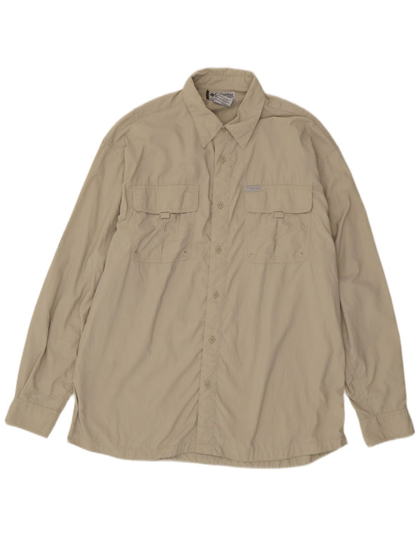 Columbia Mens Shirt XL Beige Nylon