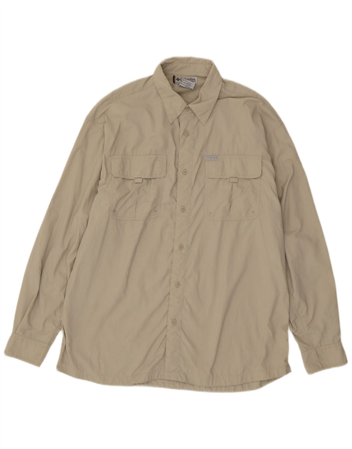 Columbia Mens Shirt XL Beige Nylon