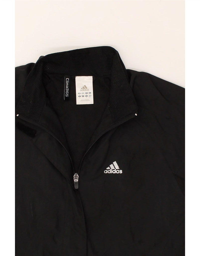 ADIDAS Womens Clima Proof Tracksuit Top Jacket UK 10 Small Black Polyester | Vintage Adidas | Thrift | Second-Hand Adidas | Used Clothing | Messina Hembry 