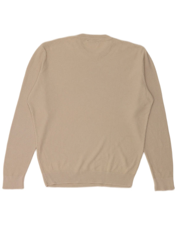 Zara Mens Crew Neck Jumper Sweater Medium Beige