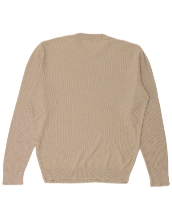 Zara Mens Crew Neck Jumper Sweater Medium Beige