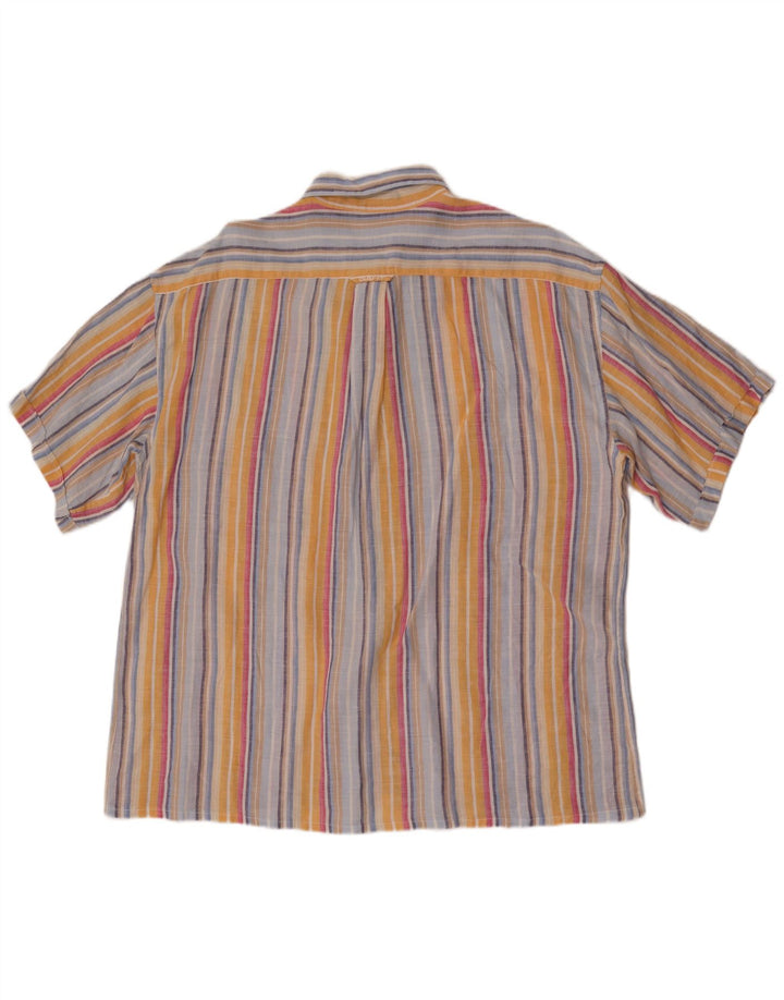 Gant Mens Short Sleeve Shirt XL Multicoloured Striped Linen