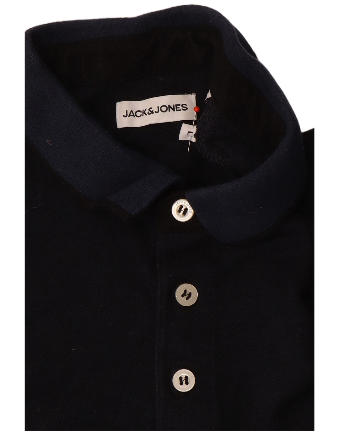 Jack & Jones Mens Polo Shirt Large Navy Blue Colourblock