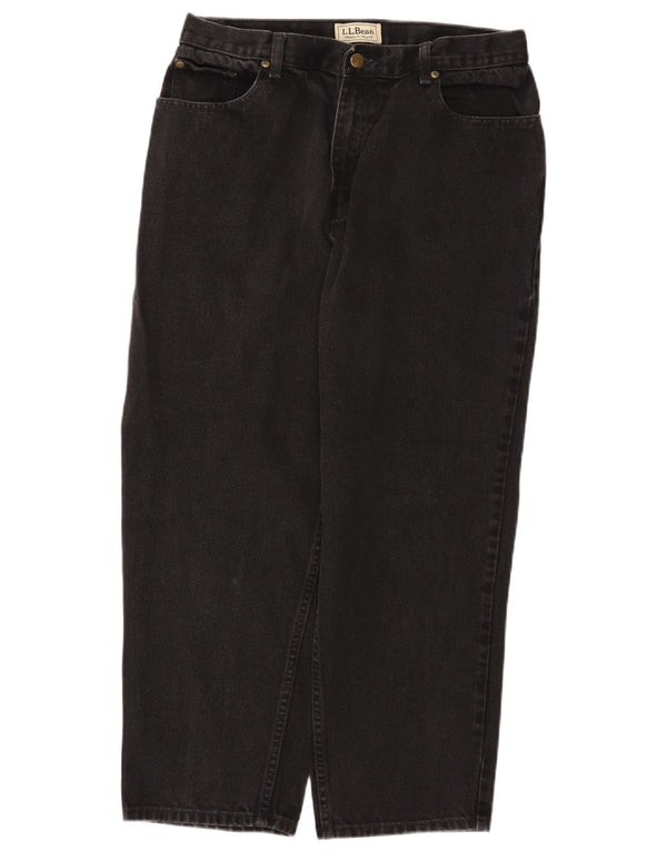 L.L.Bean Womens High Waist Tapered Jeans US 16 2XL W32 L26 Black