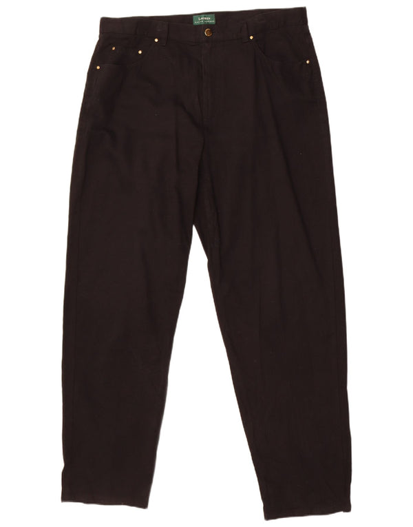 Ralph Lauren Womens Straight Casual Trousers US 16 2XL W38 L31 Black Cotton