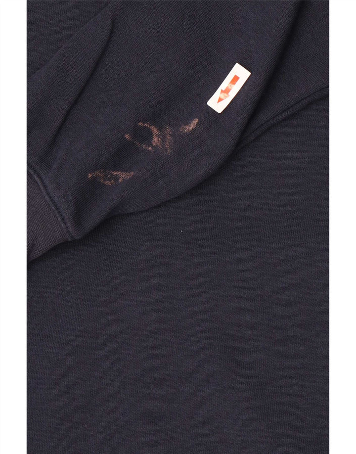 Champion Womens Tracksuit Top Jacket UK 10 Small Navy Blue Cotton