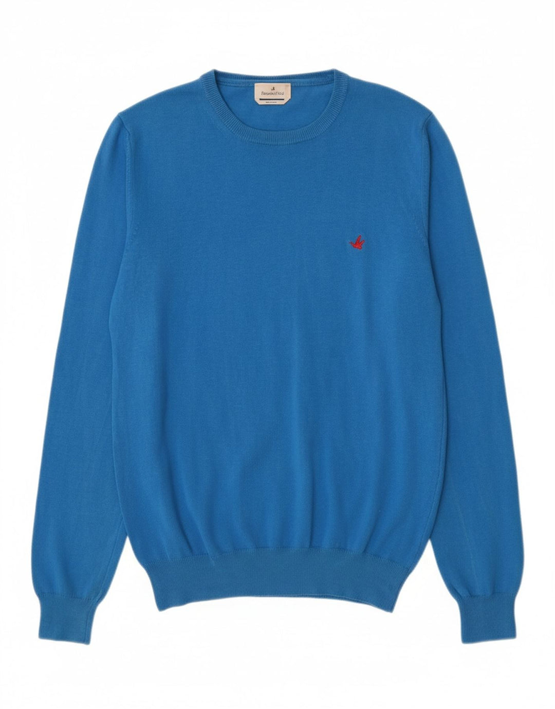 BROOKSFIELD Mens Crew Neck Jumper Sweater IT 50 Medium Blue Cotton Vintage Brooksfield and Second-Hand Brooksfield from Messina Hembry 