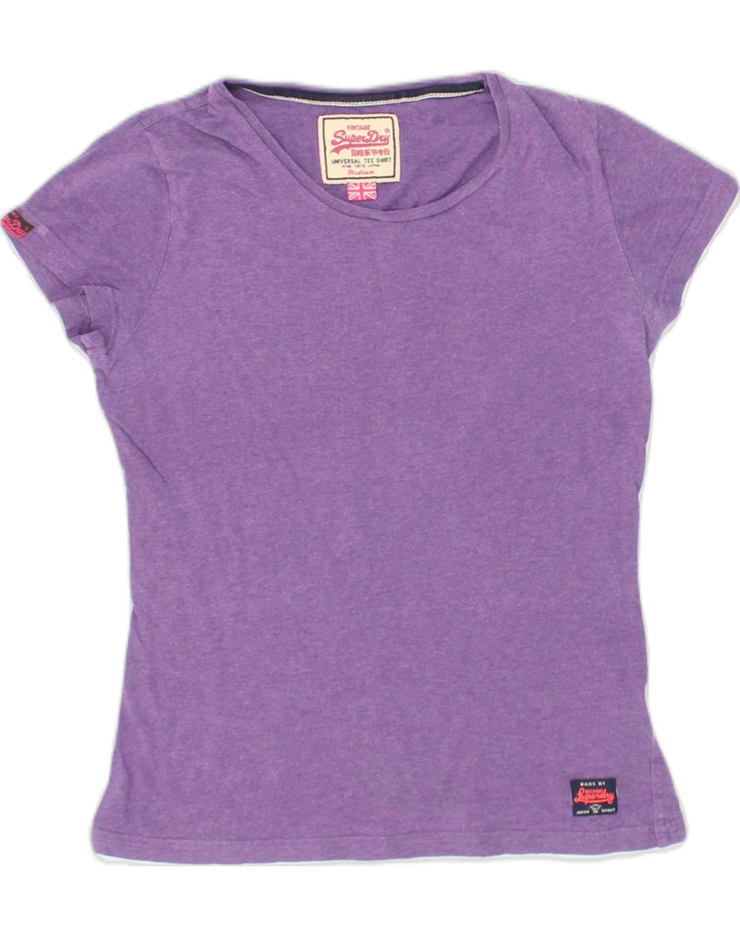 SUPERDRY Womens T-Shirt Top UK 12 Medium Purple Cotton | Vintage Superdry | Thrift | Second-Hand Superdry | Used Clothing | Messina Hembry 