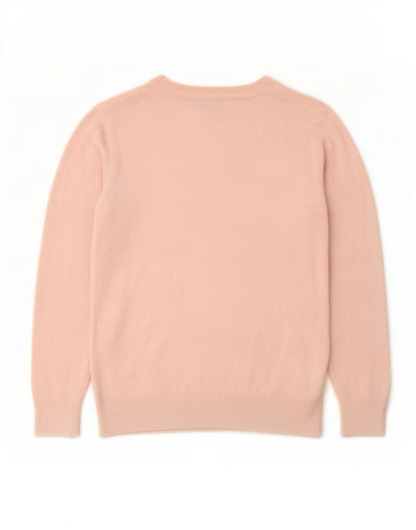Marks & Spencer Womens Boat Neck Jumper Sweater UK 10 Small Pink Acrylic