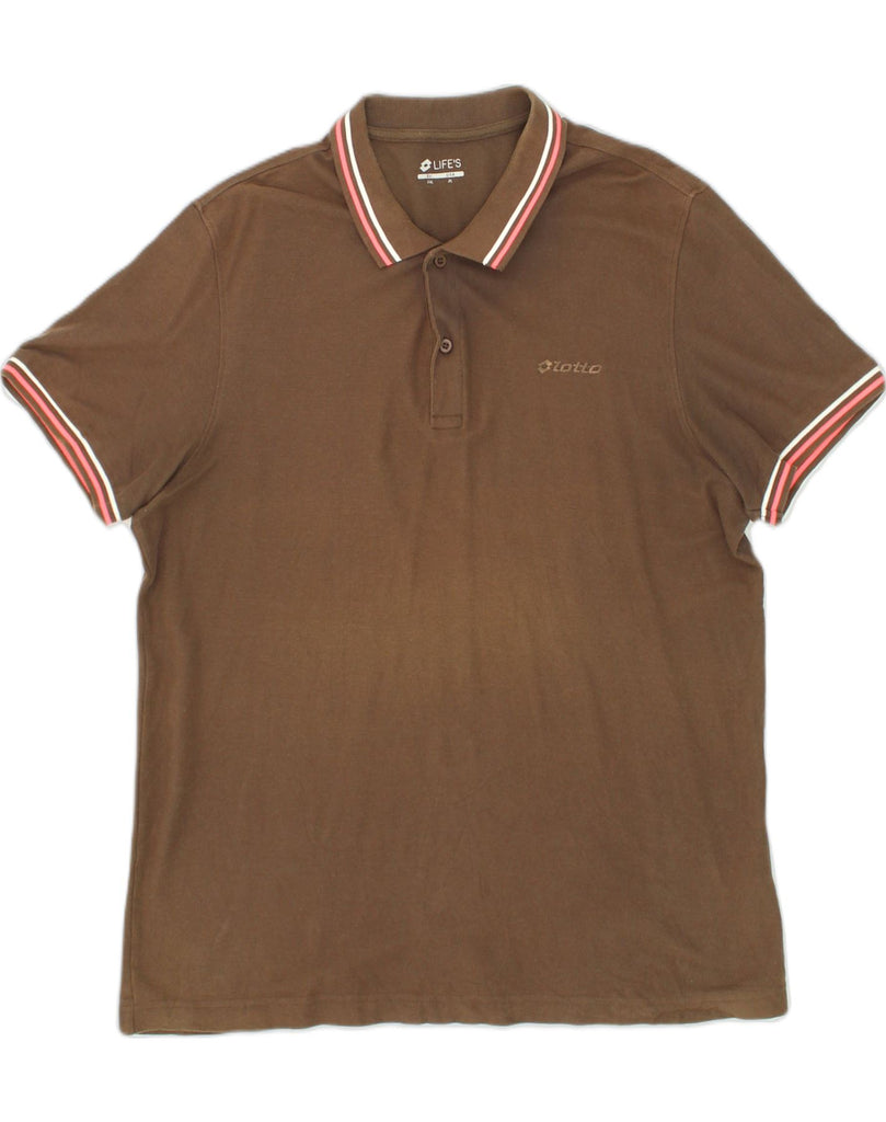 LOTTO Mens Polo Shirt XL Brown Cotton | Vintage Lotto | Thrift | Second-Hand Lotto | Used Clothing | Messina Hembry 