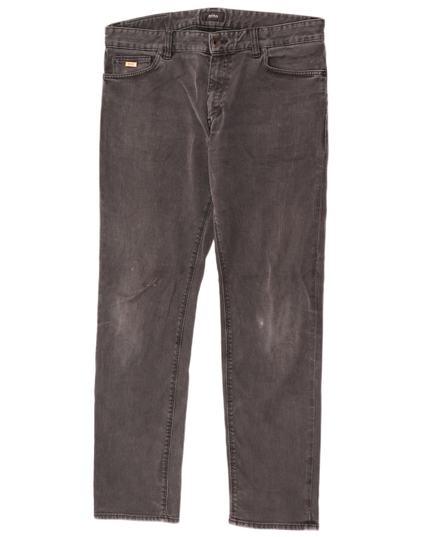Hugo Boss Mens Maine Regular Fit Straight Jeans W34 L30 Grey