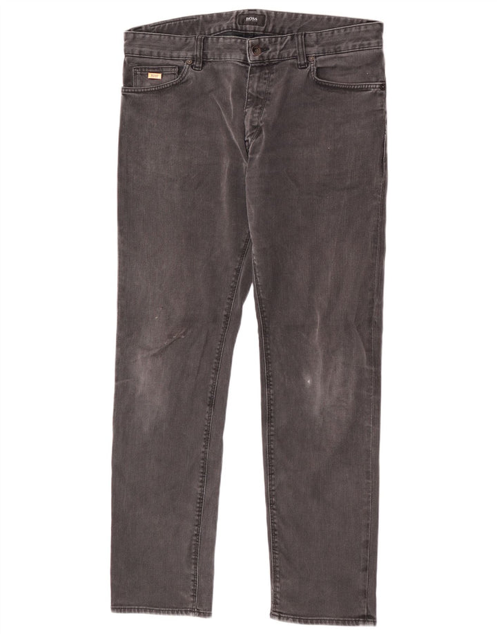 Hugo Boss Mens Maine Regular Fit Straight Jeans W34 L30 Grey