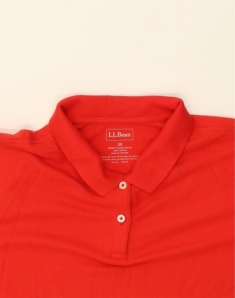 L.L.BEAN Womens Polo Shirt UK 22 3XL Red Cotton | Vintage L.L.Bean | Thrift | Second-Hand L.L.Bean | Used Clothing | Messina Hembry 