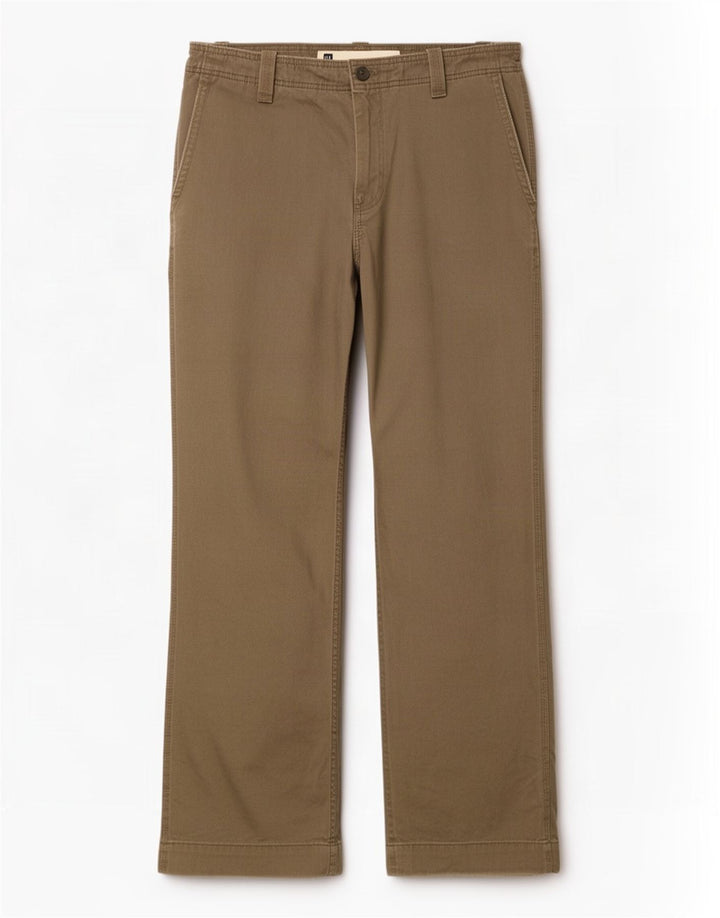 Gap Mens Bootcut Chino Trousers W33 L32 Khaki Cotton