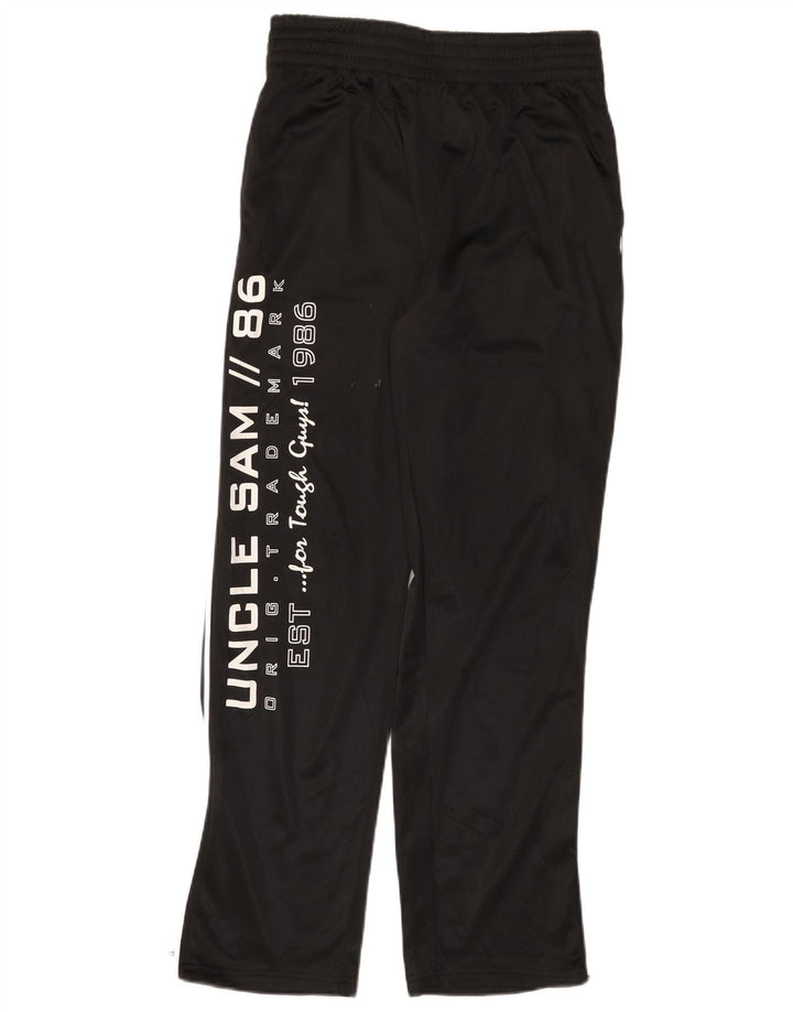 Uncle Sam Mens Graphic Tracksuit Trousers Medium Black Polyester