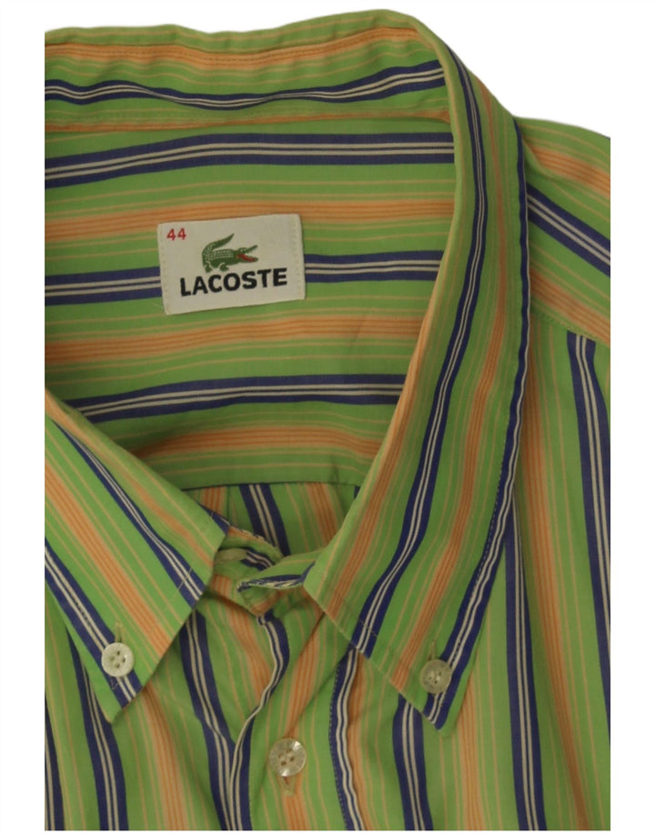 Lacoste Mens Shirt Size 44 XL Green Striped