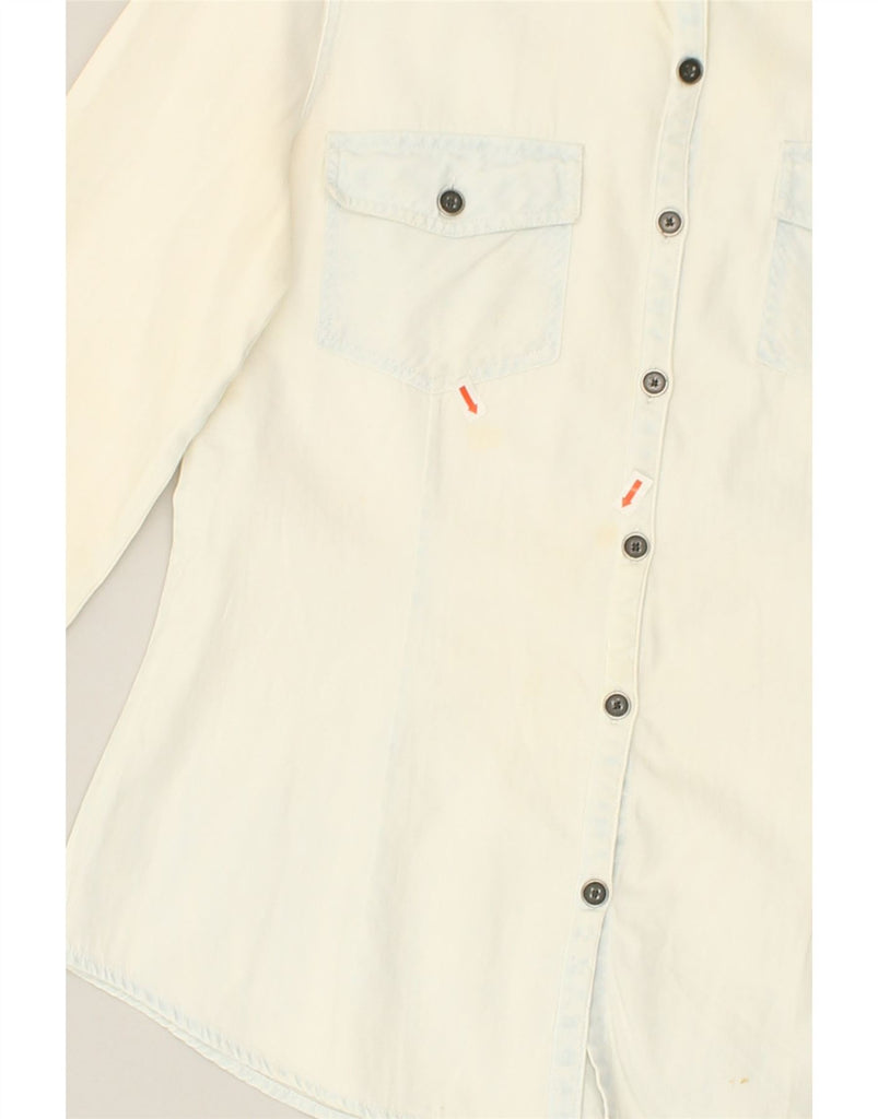 ROXY Womens Shirt UK 12 Medium Off White Cotton | Vintage Roxy | Thrift | Second-Hand Roxy | Used Clothing | Messina Hembry 