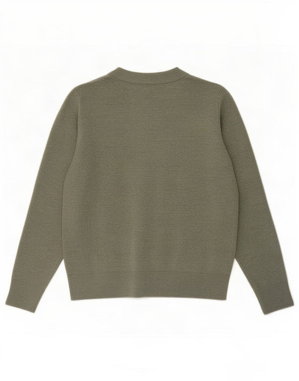 Marks & Spencer Womens Crew Neck Jumper Sweater UK 6 XS Green Polyester