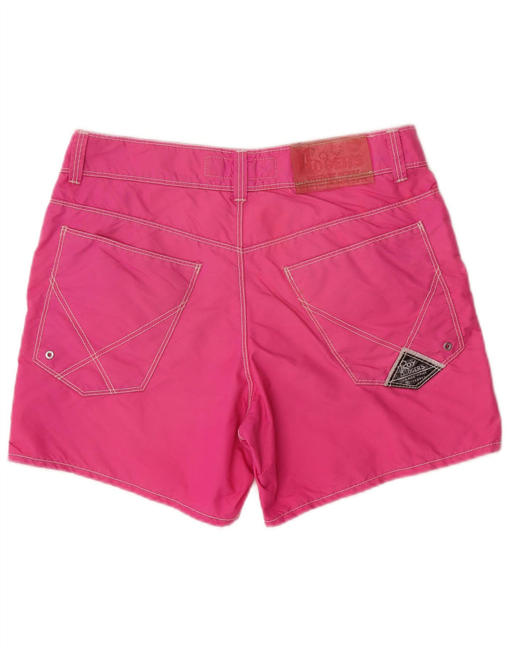 Roy Rogers Mens Seven Bell Swimming Shorts Medium  Pink Nylon