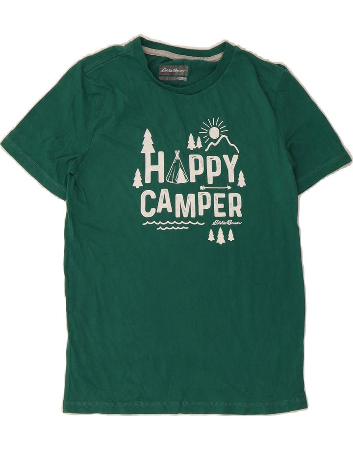 EDDIE BAUER Boys Graphic T-Shirt Top 10-11 Years Medium Green Cotton Vintage Eddie Bauer and Second-Hand Eddie Bauer from Messina Hembry 