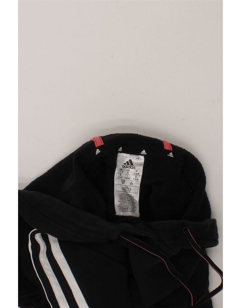 ADIDAS Womens Hoodie Jumper UK 8/10 Small Black Cotton Vintage Adidas and Second-Hand Adidas from Messina Hembry 