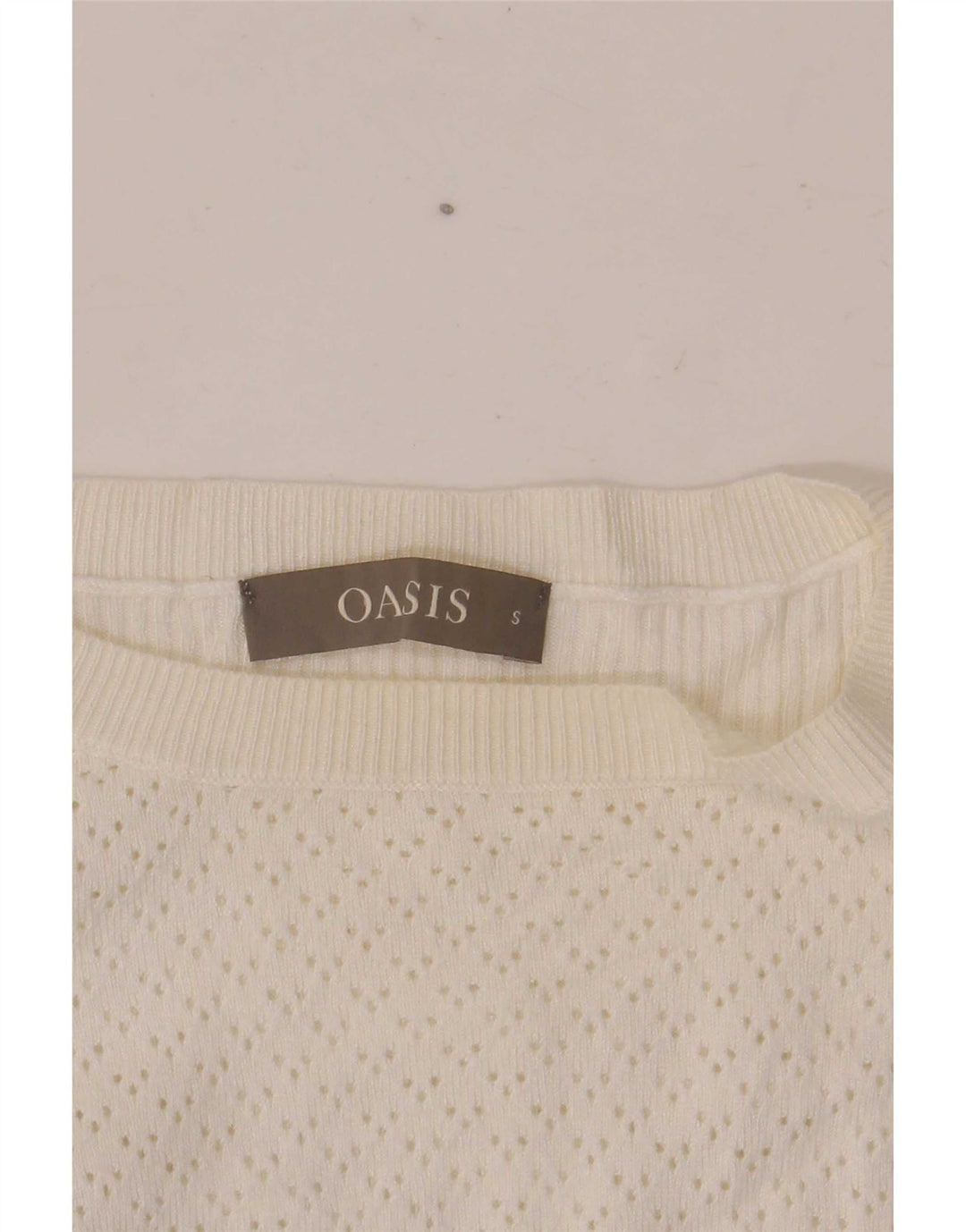 Oasis Womens Oversized Boat Neck Jumper Sweater UK 10 Small White Viscose