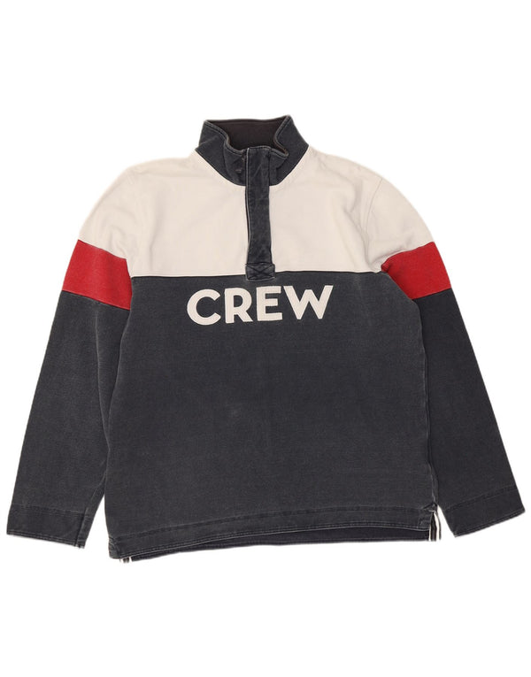 Crew Clothing Mens Graphic Sweatshirt Jumper Large Navy Blue Colourblock
